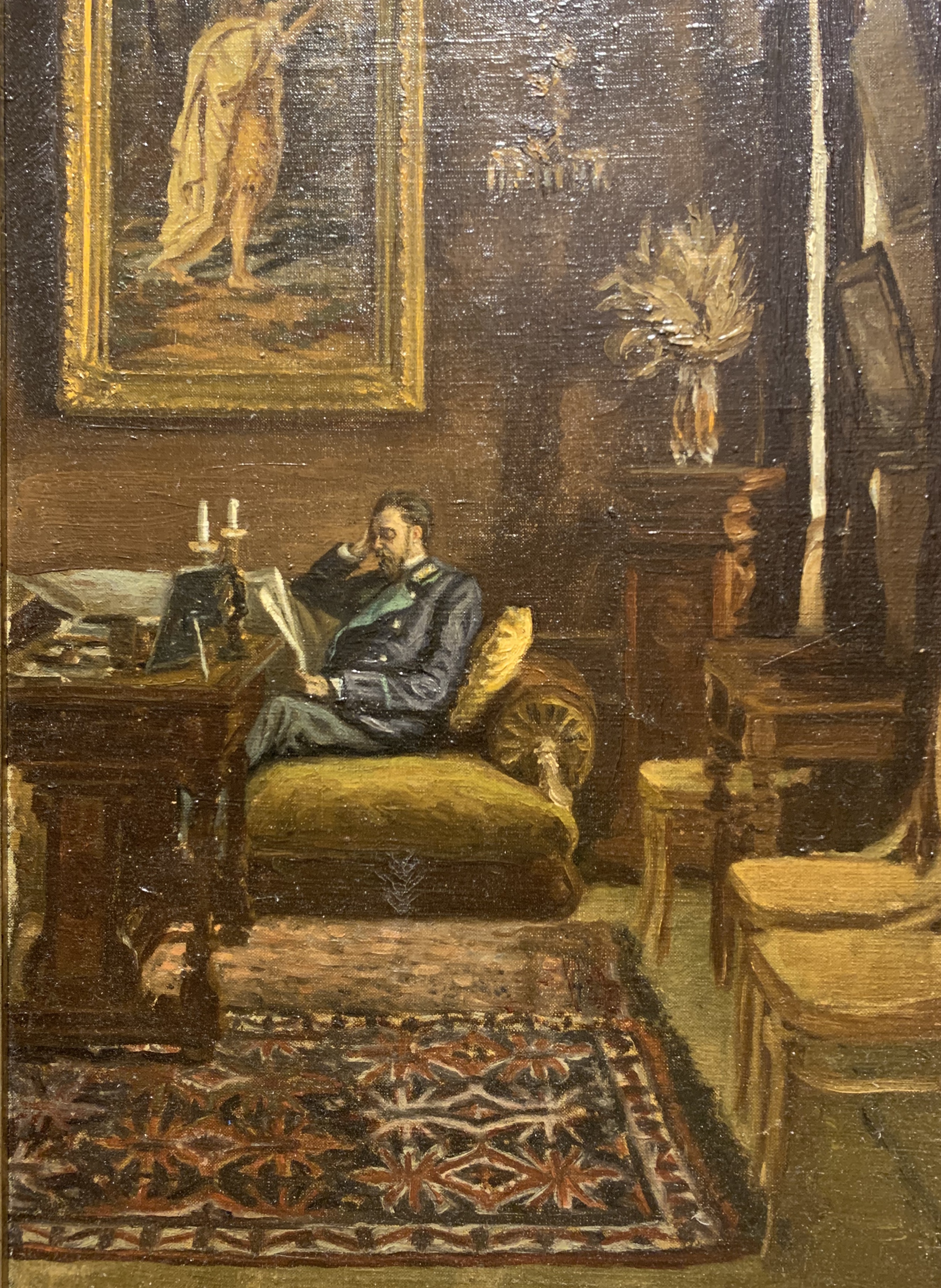 Ульянинская А., Портрет Ульянинского в интерьере, 1904 г.